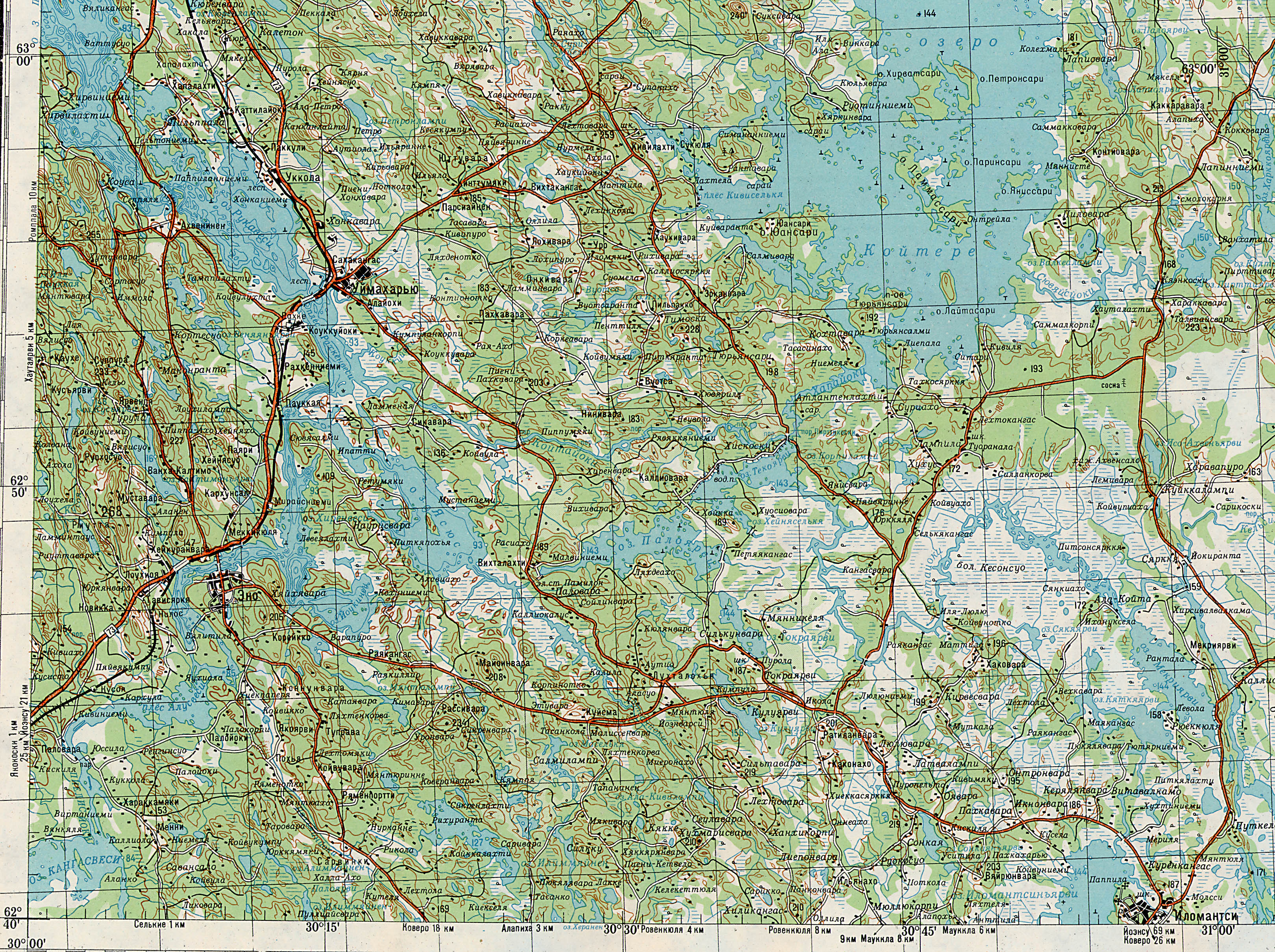 Географическая карта олонецкого района